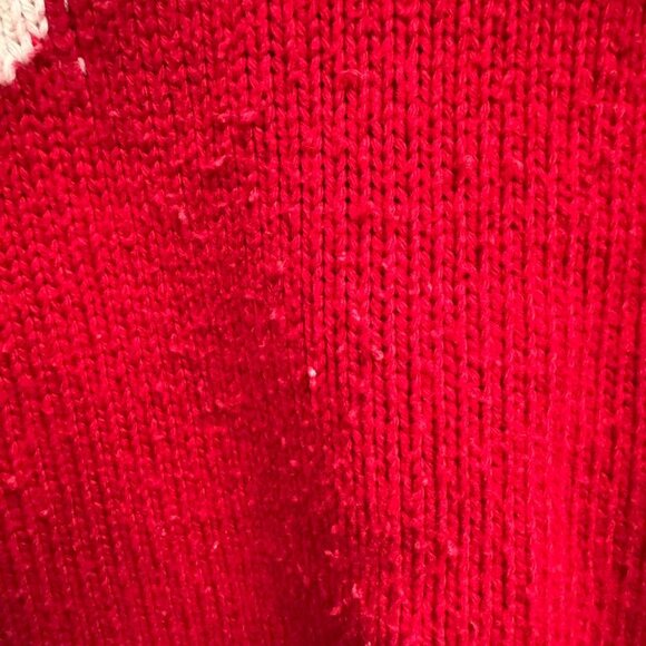 Talbots Wool Snowflake Christmas Holiday Sweater Knit Turtleneck Buttons Red L - Picture 15 of 16